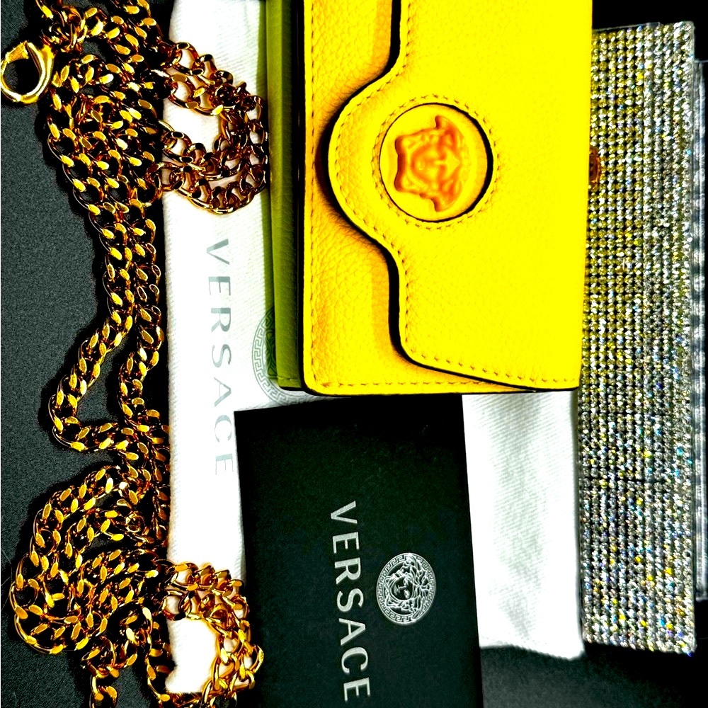 VERSACE Leather Wallet and Chain